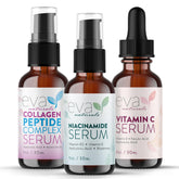 Eva Naturals firm & glow bundle bottle packshot for smoother, radiant skin.