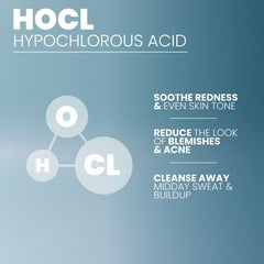 Eva Naturals HOCl facial mist application on the face promotes gentle refreshing cleanse