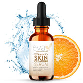 Eva Naturals Vitamin C Serum bottle offers brightening daily treatment.
