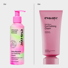 Eva NYC curl-defining cream closeup texture highlights hydration and curl shaping.