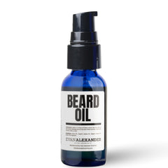 Evan Alexander Fine Grooming MY Serum Beard Oil on shelf signaling premium grooming.