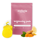 Eveloria Brightening Turmeric Kojic Pad packaging highlights brightening actives.
