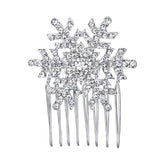 EVER FAITH Winter Snowflake Hair Side Comb with clear Austrian crystals adds winter sparkle to updos.
