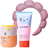 Evereden Happy Morning Duo headband packaging shown for a playful kid skincare routine.