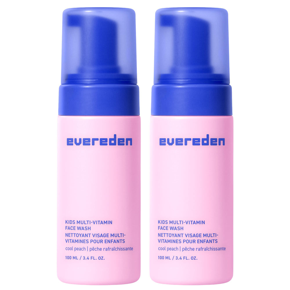 Evereden Kids Face Wash Cool Peach bottle close-up for gentle cleansing