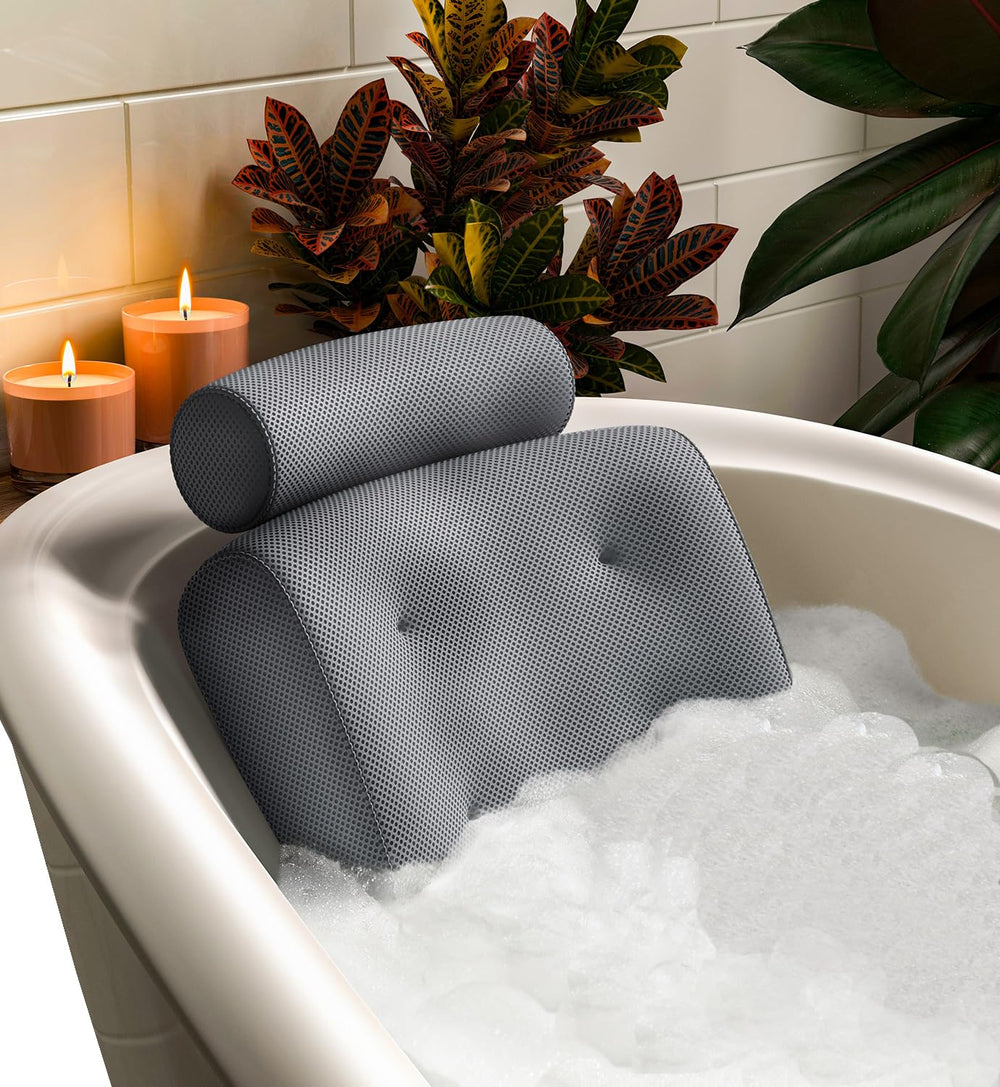 Everlasting Comfort luxury bath pillow with head-neck support for a restful, supported soak.