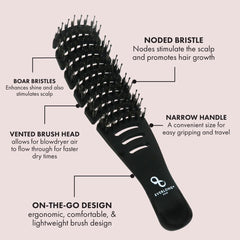 Everlong Flex Boar Bristle Brush safe for extensions with gentle detangling.