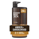 Every Man Jack amber-sandalwood-bottle: masculine scent for daily grooming ritual.