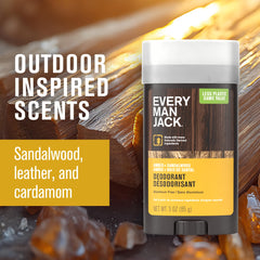Every Man Jack Amber Sandalwood deodorant in hand for daily use