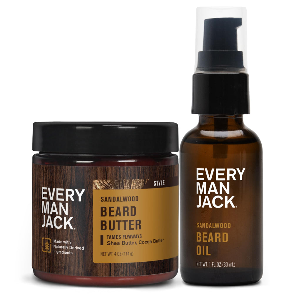 Every Man Jack beard oil bottle delivers hydration and natural shine.