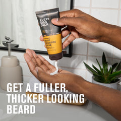 Every Man Jack beard thickening cream texture highlights non-greasy grooming feel