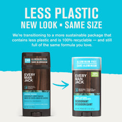 Every Man Jack Coconut Driftwood deodorant application close-up for long-lasting freshness.