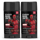 Every Man Jack Deadpool 2-pack front view, ideal stocking stuffer for Marvel fans.