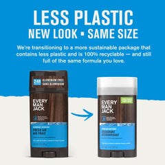 Every Man Jack Fresh Air mountain-scent deodorant bottle delivers natural scent and lasting freshness.