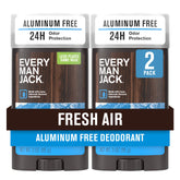Every Man Jack Fresh Air deodorant stick provides aluminum-free odor protection for all-day confidence.
