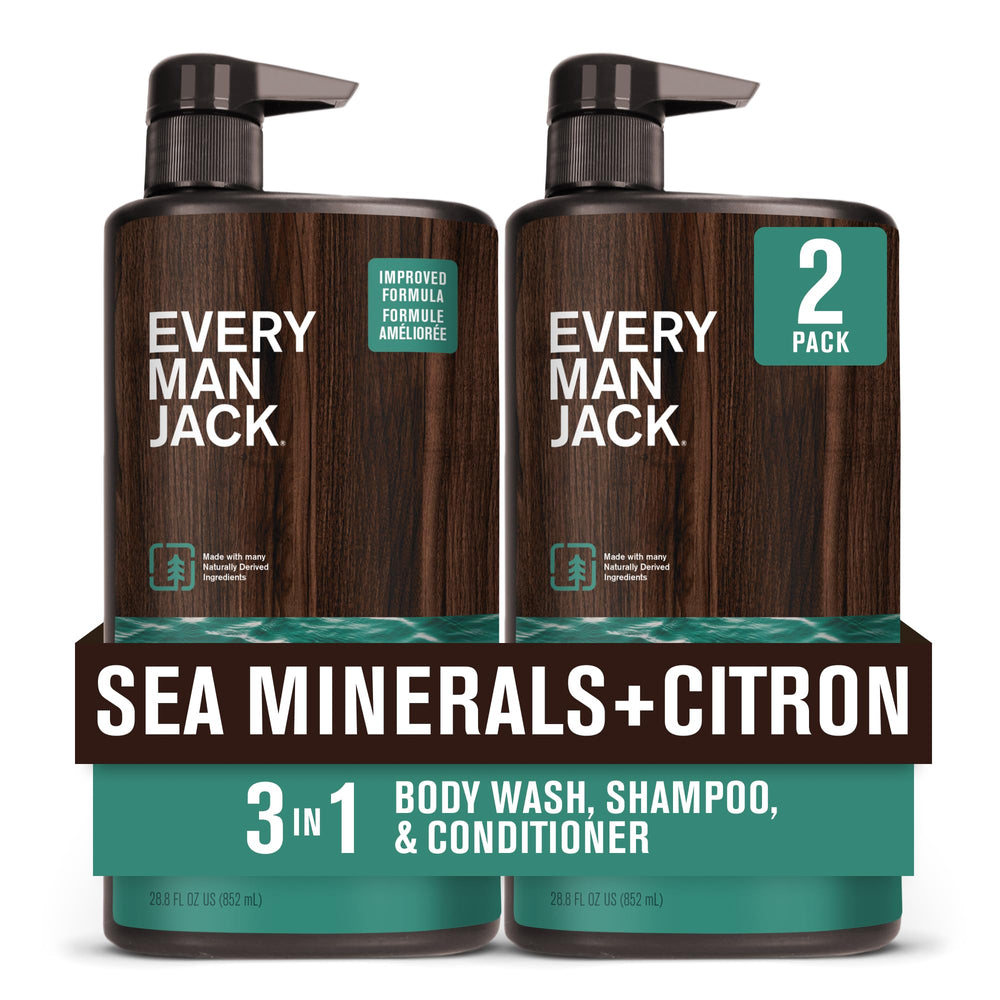 Every Man Jack sea minerals citron 3in1 bottle with refreshing coastal scent for daily wash