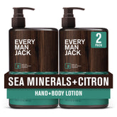 Every Man Jack Sea Minerals Citron lotion front bottle showing lightweight hydration for daily use.