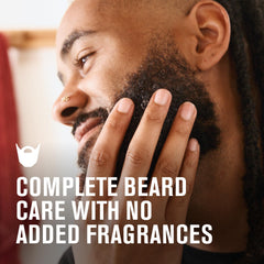 Every Man Jack unscented beard face wash foam demonstrates fragrance-free cleansing for sensitive skin.