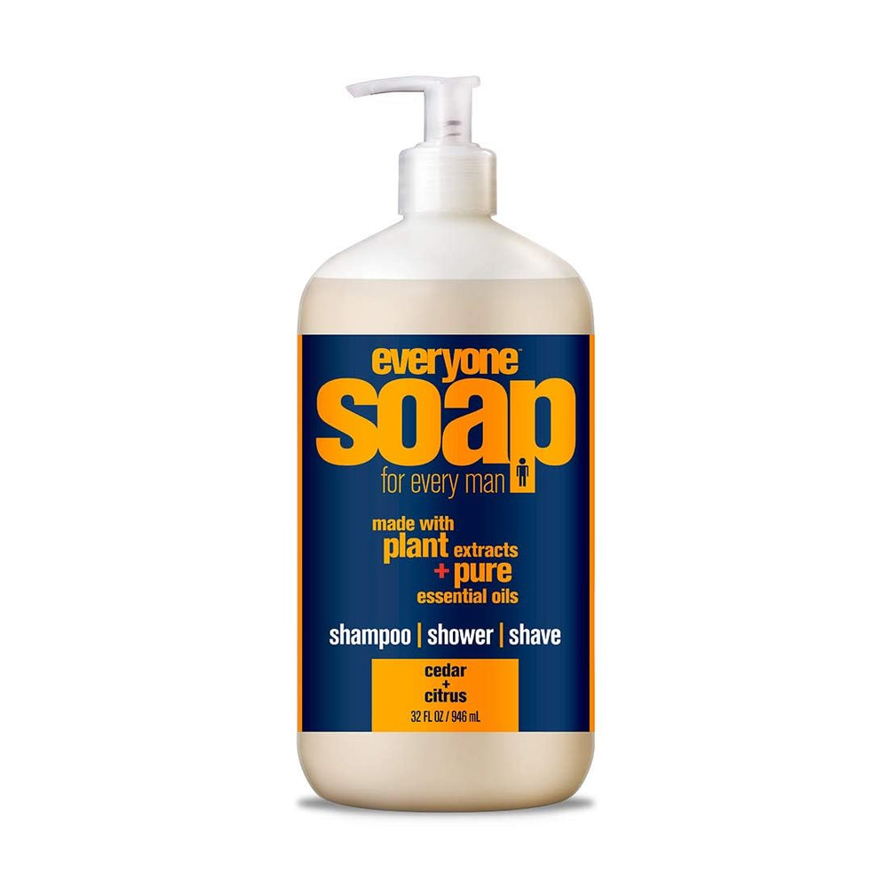 Everyone 3in1 cedar and citrus soap bottle ready for all-in-one cleanse