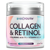 Everyouth collagen cream face bottle demonstrates daily hydration for healthier-looking skin