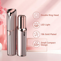 EVIEY rose gold detail close-up highlighting gold-plated head for gentle glide