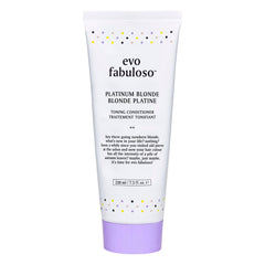 EVO Fabuloso Platinum Blonde Toner bottle pour shows quick 3-minute toning and shine