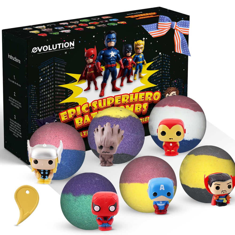 EvolutionUSA Black Epic bath bombs packaging highlights gift-ready design