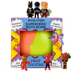 EvolutionUSA epic superhero bath bomb with toy inside, exciting bath time.