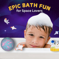 EvolutionUSA Space Bath Bombs astronaut toy inside fuels imaginative bath play.