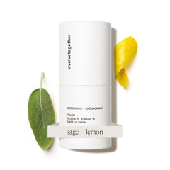 Evolvetogether deodorant lemon-sage-patchouli stick provides long-lasting odor protection.