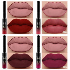 evpct smooth-glide dual-ended lipliner and lipstick close-up for precise lip lining