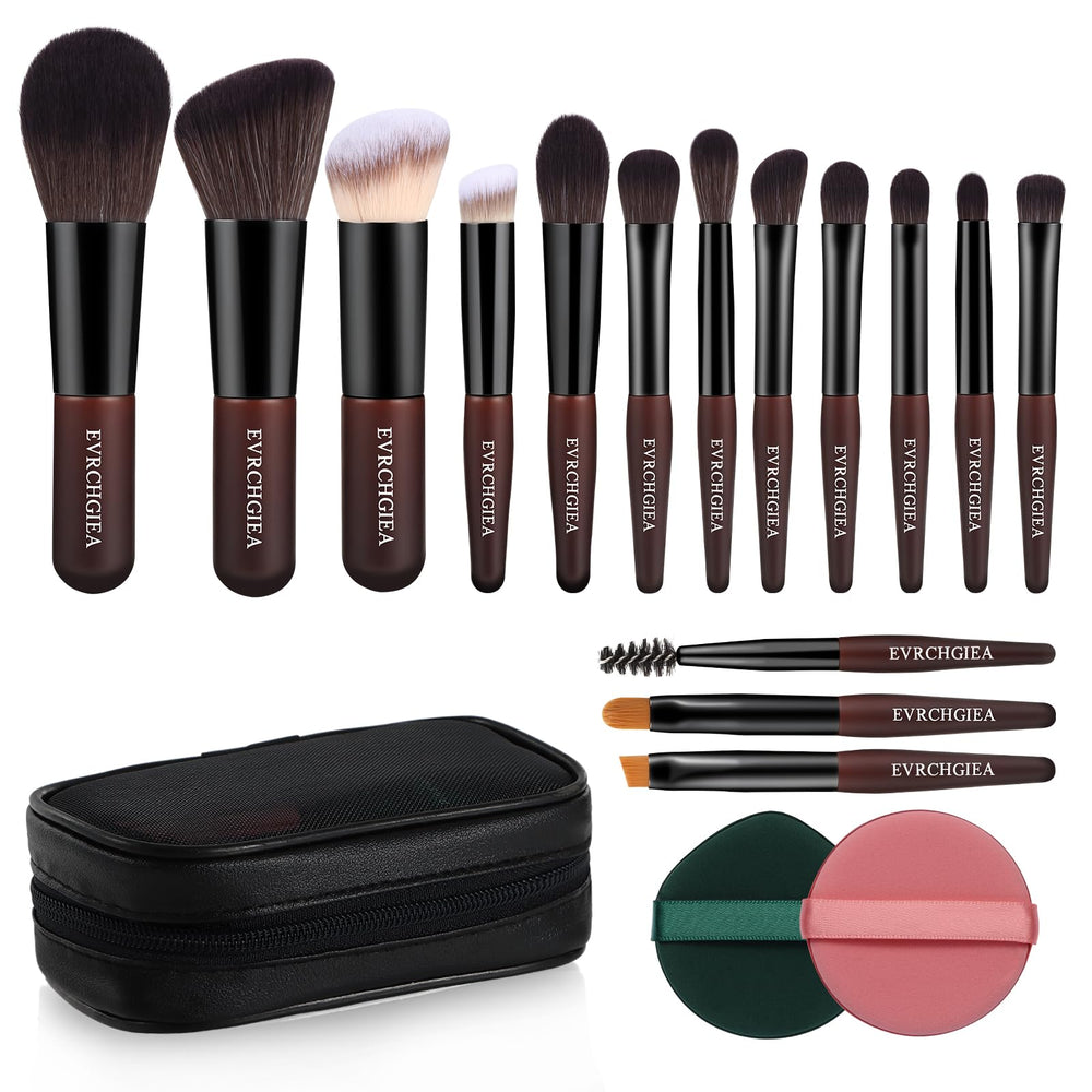 EVRCHGIEA Travel Makeup Brush Set in case for on-the-go portability