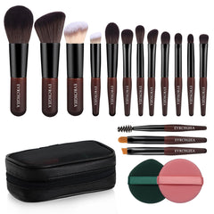 EVRCHGIEA Travel Makeup Brush Set in case for on-the-go portability