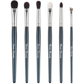 EVRCHGIEA goat hair eye brush set with blue handles for precise blending and a professional finish.