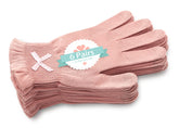 Evridwear featherweight pink glove close-up texture for overnight hydration