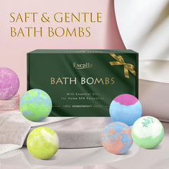 Excalla Aloe & Sakura bath bomb dissolving to soothe muscles
