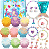 Excalla Mermaid Bath Bombs packaging shown as a gift-ready box for festive gifting