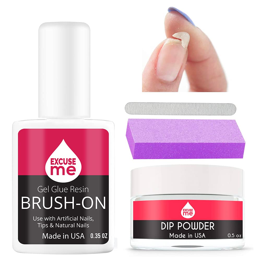 EXCUSE ME brush-on glue gel nail repair image for quick repair and strengthening