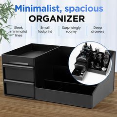 EXIN DECHEN countertop storage system provides ample space for grooming products