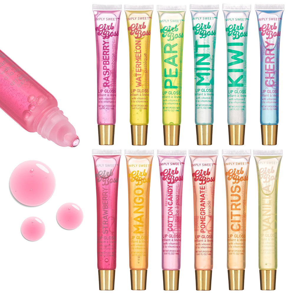 EXPRESSIONS lip gloss pack arranged showing flavors for everyday hydration