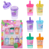 Expressions smoothie lip balm strawberry in a cute container for on-the-go moisture