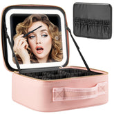 Extrei Gent makeup train case with LED mirror for precise on the go makeup
