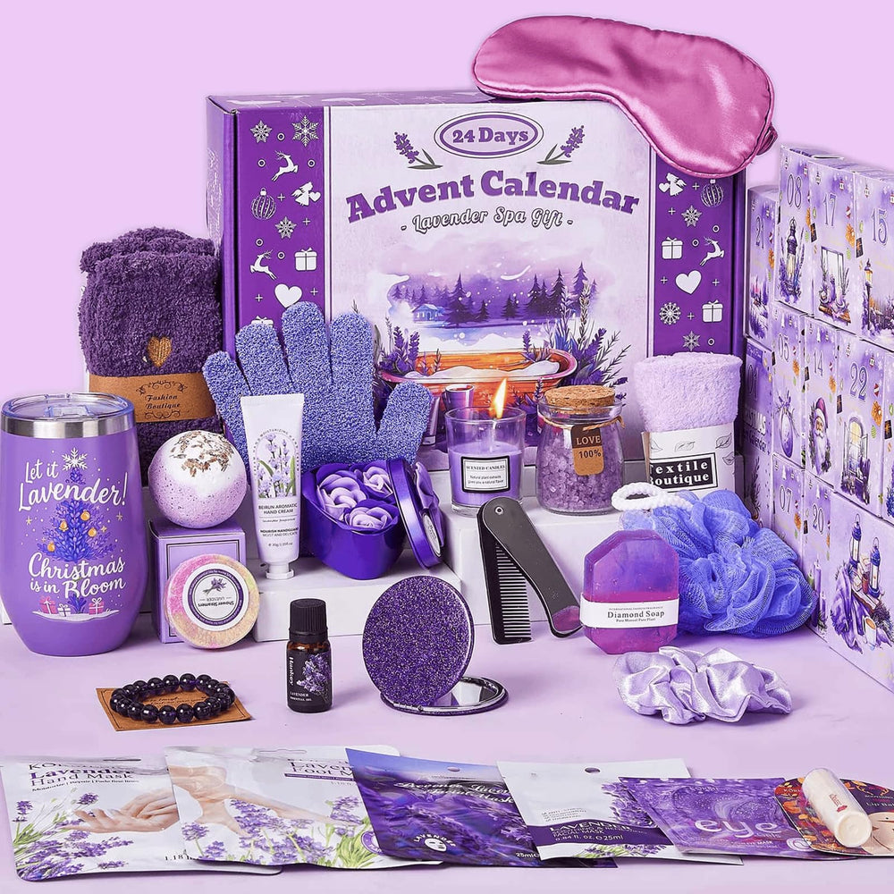 Exun Advent Calendar 2025 cover with lavender theme for festive gifting and daily anticipation.