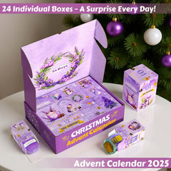 Exun lavender-box-closeup shows sparkling details and premium packaging for a luxurious holiday reveal.