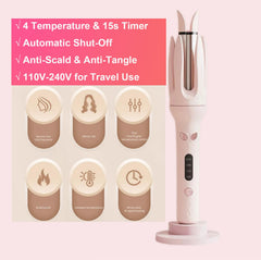 EYCOMTOM automatic curling iron with adjustable heat settings for customized styling.