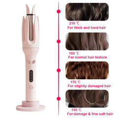 EYCOMTOM hair curler uses ceramic coating and negative ions for smoother results.
