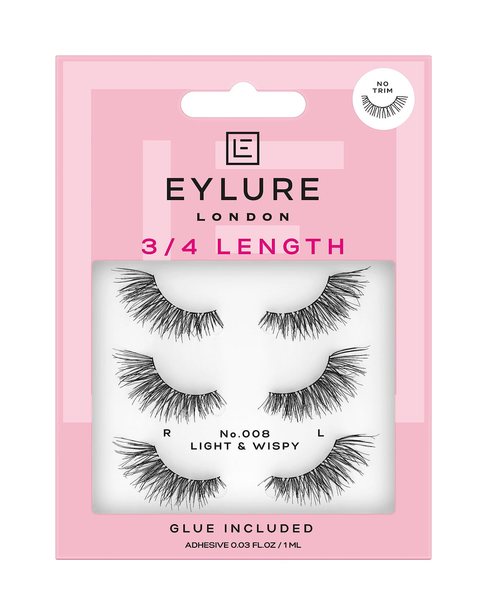 Eylure Fluttery Light 008 lash outer edge focus adds dimensional daytime drama.