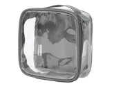 EzPacking clear TSA bag open showing transparent compartments for quick security checks.