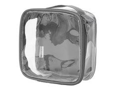 EzPacking clear TSA bag open showing transparent compartments for quick security checks.