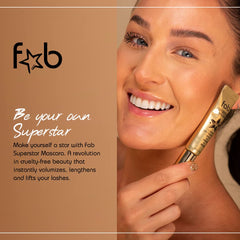 Fab Brows Mascara brush demonstrates clump-free, smooth application.